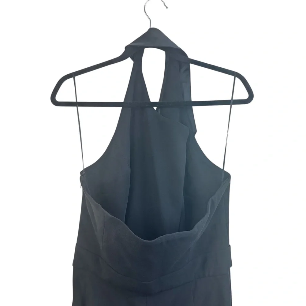 Reiss Tuxedo Halter Sleeveless Belted Jumpsuit in Black Sz 10 Holiday New Years - Picture 9 of 11